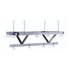 Stainless Steel Ceiling Mounted Pot Rack, Length 3 Feet.