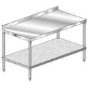 Aero 18 Gauge 304 Stainless Work Table with Adjustable Galvanized Undershelf and 2 1/4 inch Backsplash, 30 x 96 x 35 inch.