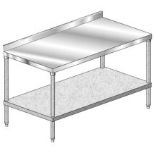Aero 18 Gauge 304 Stainless Work Table with Adjustable Galvanized Undershelf and 2 1/4 inch Backsplash, 24 x 24 x 35 inch.