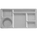 Cambro Black Camwear Polycarbonate 2 x 2 Compartment School Tray, 15 x 8 3/4 inch -- 24 per case.