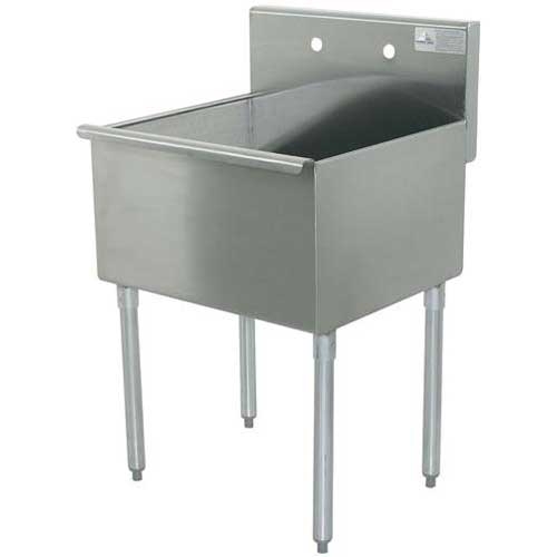 400 Series Stainless Steel Square Corner Scullery Budget Sink with 1 Compartment.21x18 18 inch O.A..