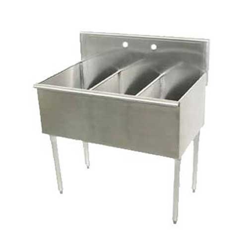 600 Series Stainless Steel Square Corner Scullery Budget Sink with 2 Compartment. 21X36 36 inch O.A..