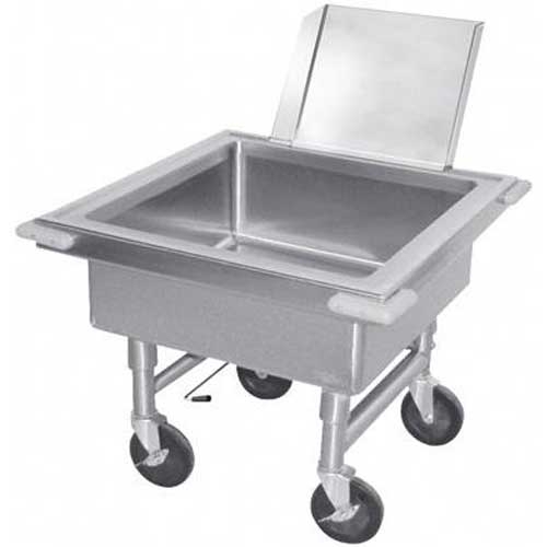 Stainless Steel Fabricated Silver Soak Sink With Detachable Chute 22x22x8 inch.