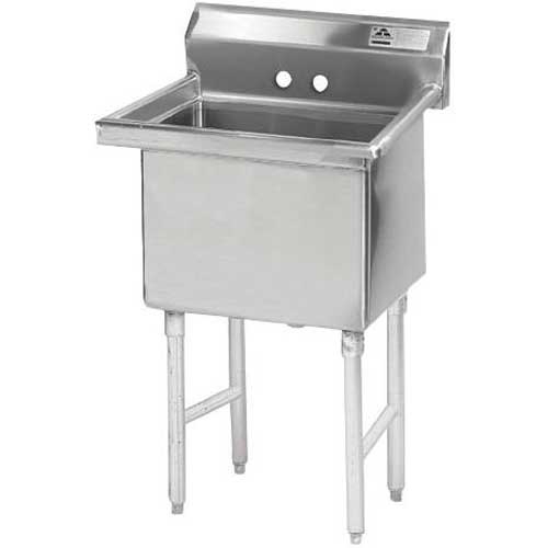 Stainless Steel Fabricated Economy Sink with 1 Compartment, No Drain Board.Overall Length 29 inch.