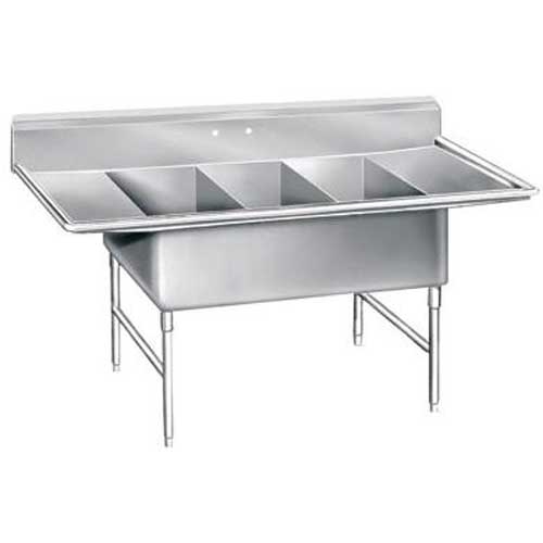 Stainless Steel Fabricated Supersize Sink with 3 Compartment. Model K7-3-3030-24RL.