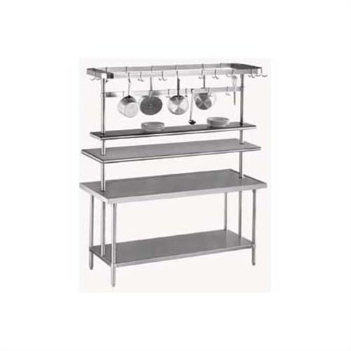 Pot Rack Table Mounted Center 108 inch Includes Adjustable Utensil Rack.