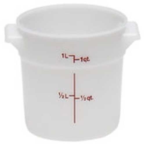 White Polypropylene Container, White, 1 Quart -- 12 Per Case
