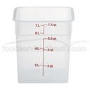 Translucent Cambro Camsquares Winter Rose Plastic Square Container, 8 Quart -- 6 Per Case.