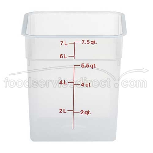 Translucent Cambro Camsquares Winter Rose Plastic Square Container, 8 Quart -- 6 Per Case.