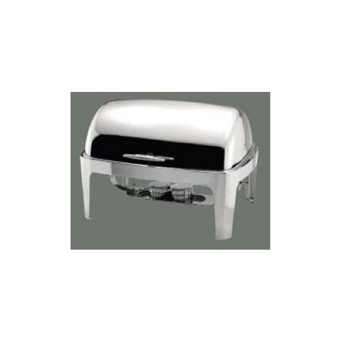 Winco Madison 18/10 Stainless Steel Full Size Roll Top Chafer, 8 Quart.