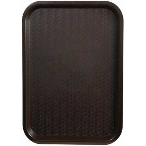 Winco Plastic Brown Fast Food Tray, 10 x 14 inch -- 12 per case.