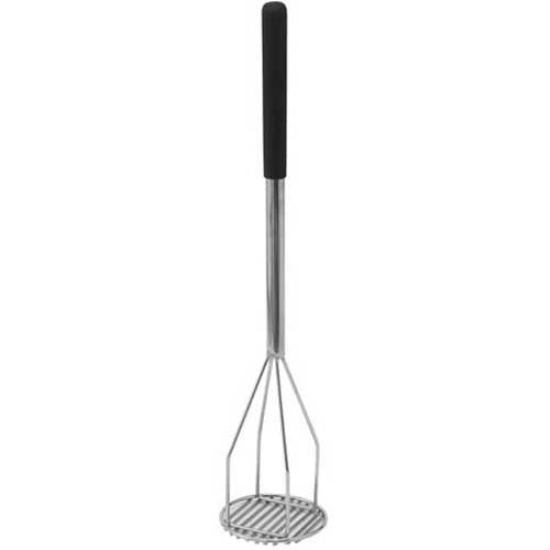 Winco Stainless Steel Round Potato Masher with Plastic Handle, 5x 24 1/2 inch -- 6 per case.