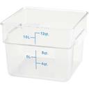 Winco Polypropylene Translucent Square Storage Container, 12 Quart -- 12 per case.