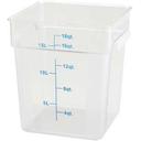 Winco Polypropylene Translucent Square Storage Container, 18 Quart -- 12 per case.