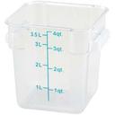 Winco Polypropylene Translucent Square Storage Container, 4 Quart -- 12 per case.
