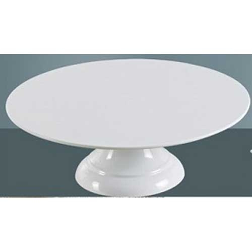 Yanco Rome Melamine Round White Cake Stand, 12 x 12 x 4 1/8 inch -- 6 per case.