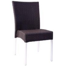 Emu Bella Matte Aluminum Espresso Wicker Outdoor Stacking Side Chair, 34 x 18 x 21 inch -- 4 per case.